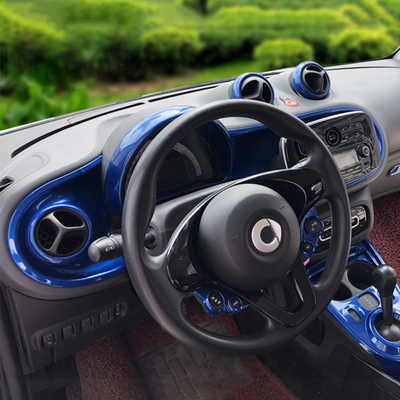 奔驰smart蓝色全套内饰改装2015-19款斯玛特装饰内外门拉手装饰贴