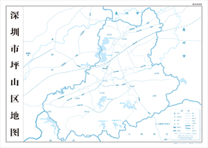 深圳市坪山区1地图定制行政区划水系交通地形卫星流域小区村界打