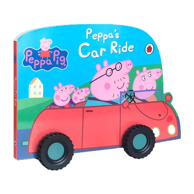 Peppa Pig Peppa's Car Ride 小猪佩奇 汽车造型书 英文原版亲子共读绘本 进口英语玩具书籍