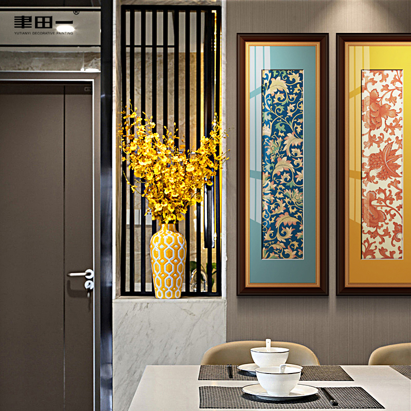 中式古典样板间装饰画客厅抽象花纹复古壁画民宿酒店展厅艺术挂画