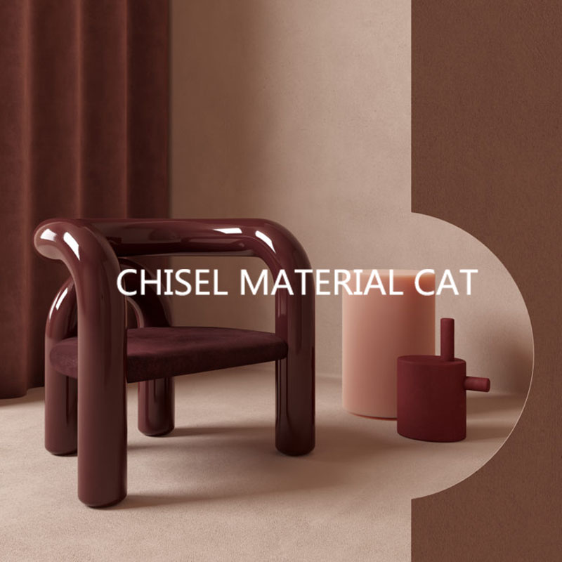 凿材猫 现代极简风弯曲线条管玻璃钢扶手椅 创意异形单人休闲椅