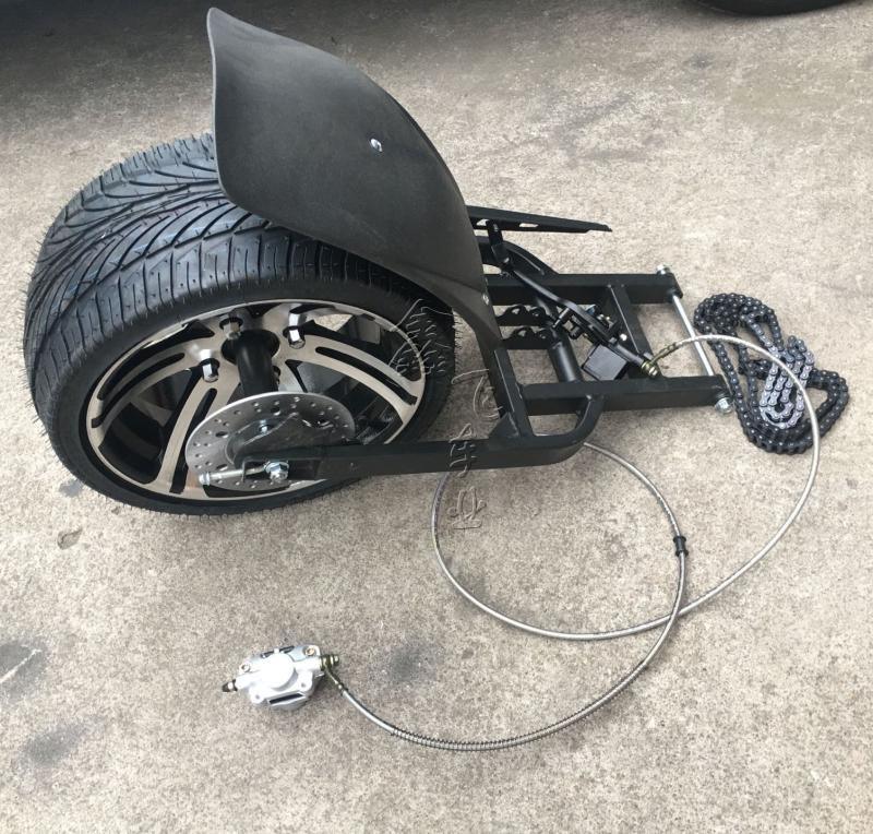 改装电动摩托踏板车倒三轮沙滩车配件后桥后平叉14寸铝轮毂公路胎