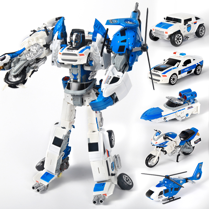 合金变形玩具儿童男孩金刚合体模型汽车机器人摩托警车越野车飞机