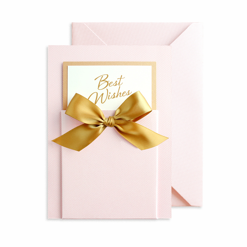 粉色贺卡定制logo创意母亲节心意卡生日小清新祝福卡片礼品高级感