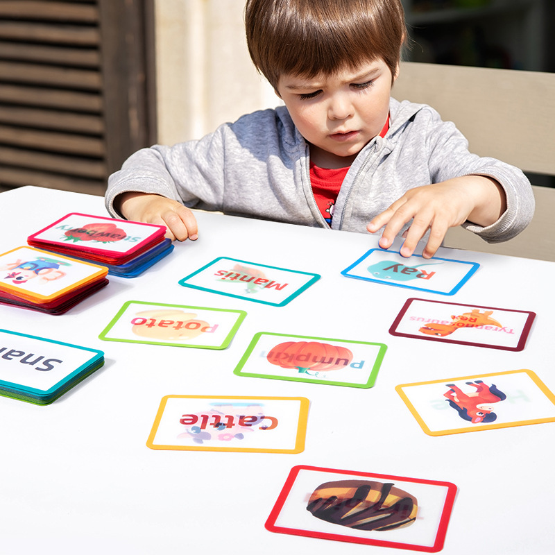 加工儿童早教认知3D闪卡0-3岁英语单词交通水果亲子互动益智玩具