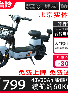 北京台铃电动车小乐多48V20AH大容量超长长续航新国标电动自行车