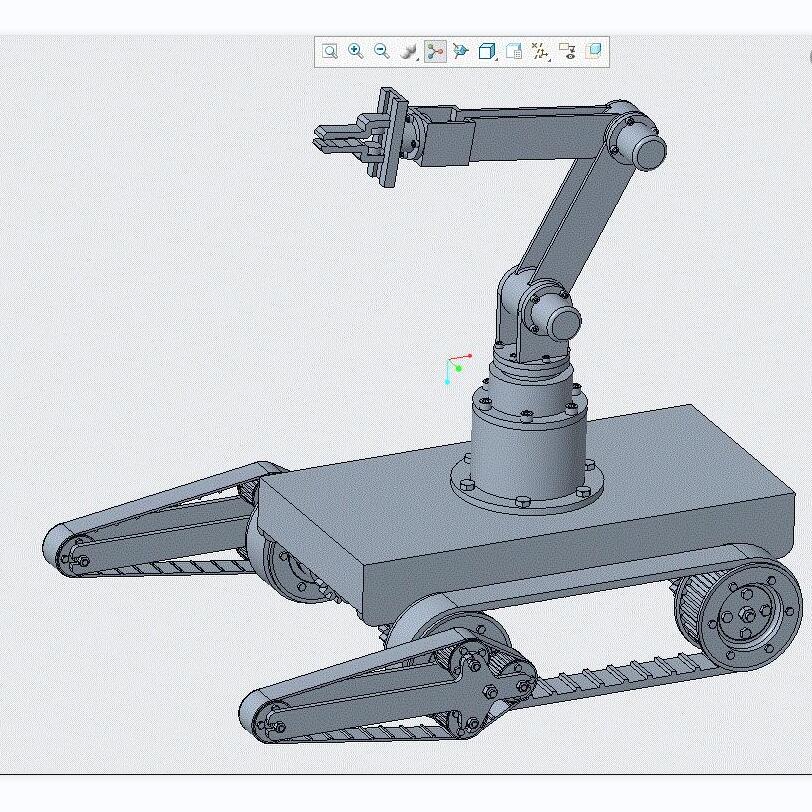 J1662-移动机械手的结构设计-履带式行走机器人三维proe图CAD说明