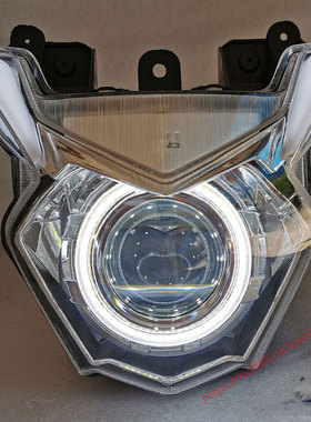 适用于 DF150 摩托车 LED双光透镜 改装氙气灯天使恶魔眼大灯总成