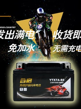 摩托车电瓶YTX7A-BS免维护豪迈豪.爵悦F星125踏板配件蓄电池12V7A