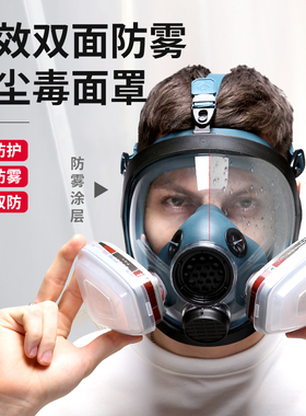 全封闭头罩防毒面具喷漆全面罩化工甲醛专用放毒面罩全脸防尘面罩