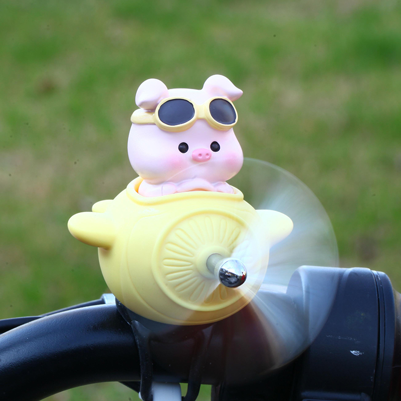 风车猪玩偶电动车装饰小配件山地公路自行车小配饰摩托电瓶车摆件