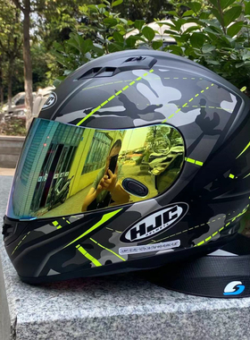 正品进口HJC全盔CS-R3头盔男女摩托车四季个性酷赛跑机车帽预留蓝