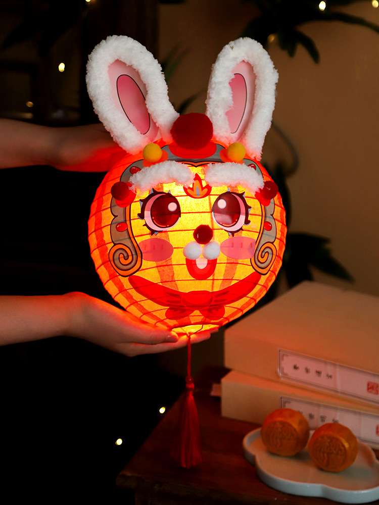 中秋节立体兔子灯笼手提diy制作幼儿园儿童活动礼物花灯