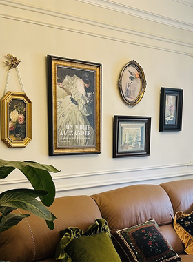 法式挂画客厅大气轻奢装饰画沙发背景墙壁画高级感肌理画美式油画
