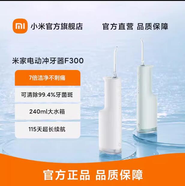 小米立式冲牙器 F300 洗牙器水牙线 创新散射脉冲 4档模式3种喷嘴