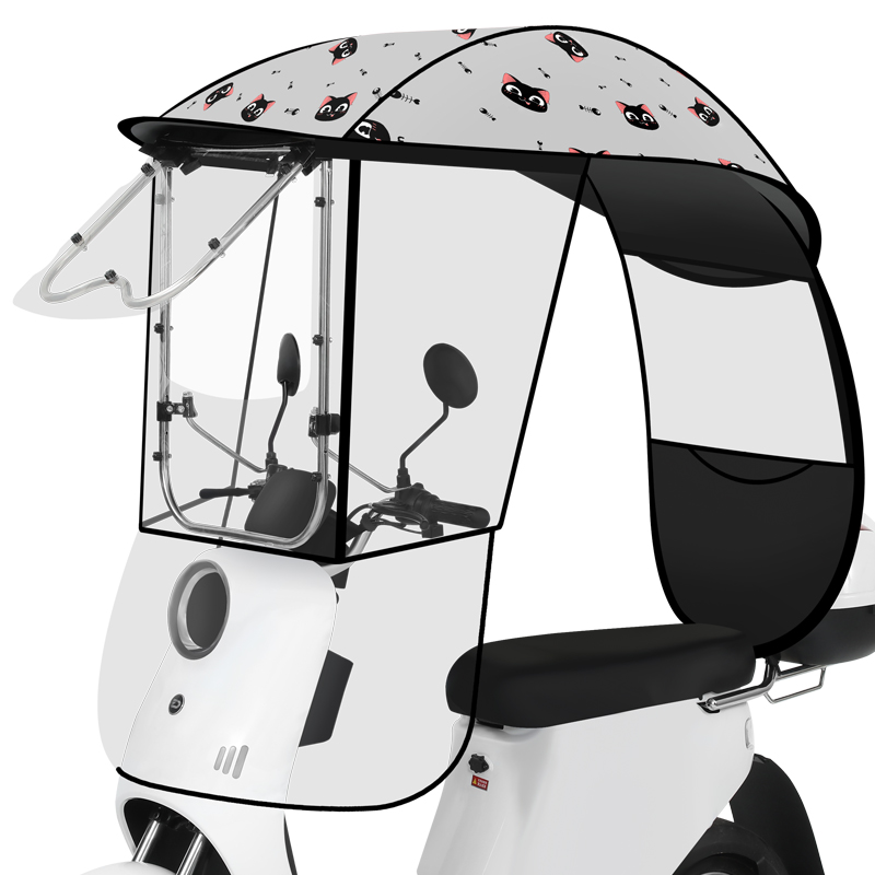 可收缩雨棚电动车可收可拆卸方便电瓶车摩托车自动车棚雨篷遮阳伞