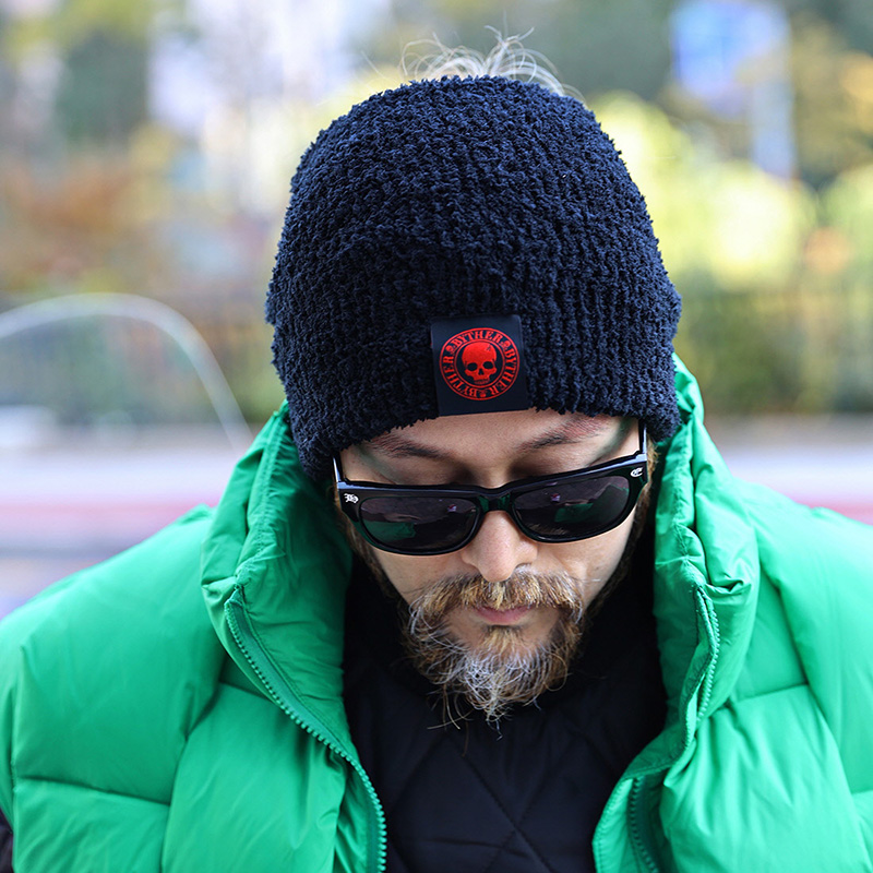 韩国潮牌男士秋冬季韩版时尚骷髅标志双向寒冷天气针织保暖毛线帽