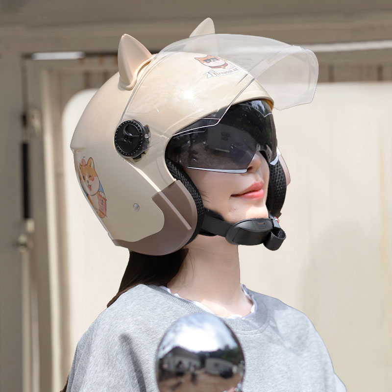 女性电动摩托车头盔