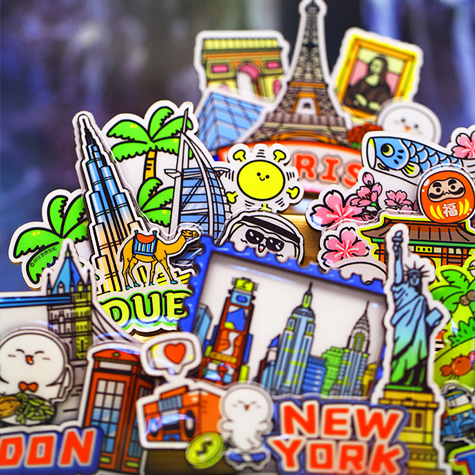 3个包邮 世界款城市装饰贴冰箱磁贴旅游纪念巴黎伦敦纽约日本泰国
