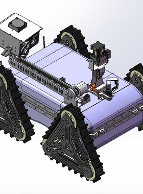 三角履带轮机器人车3D图纸(SolidWorks设计)