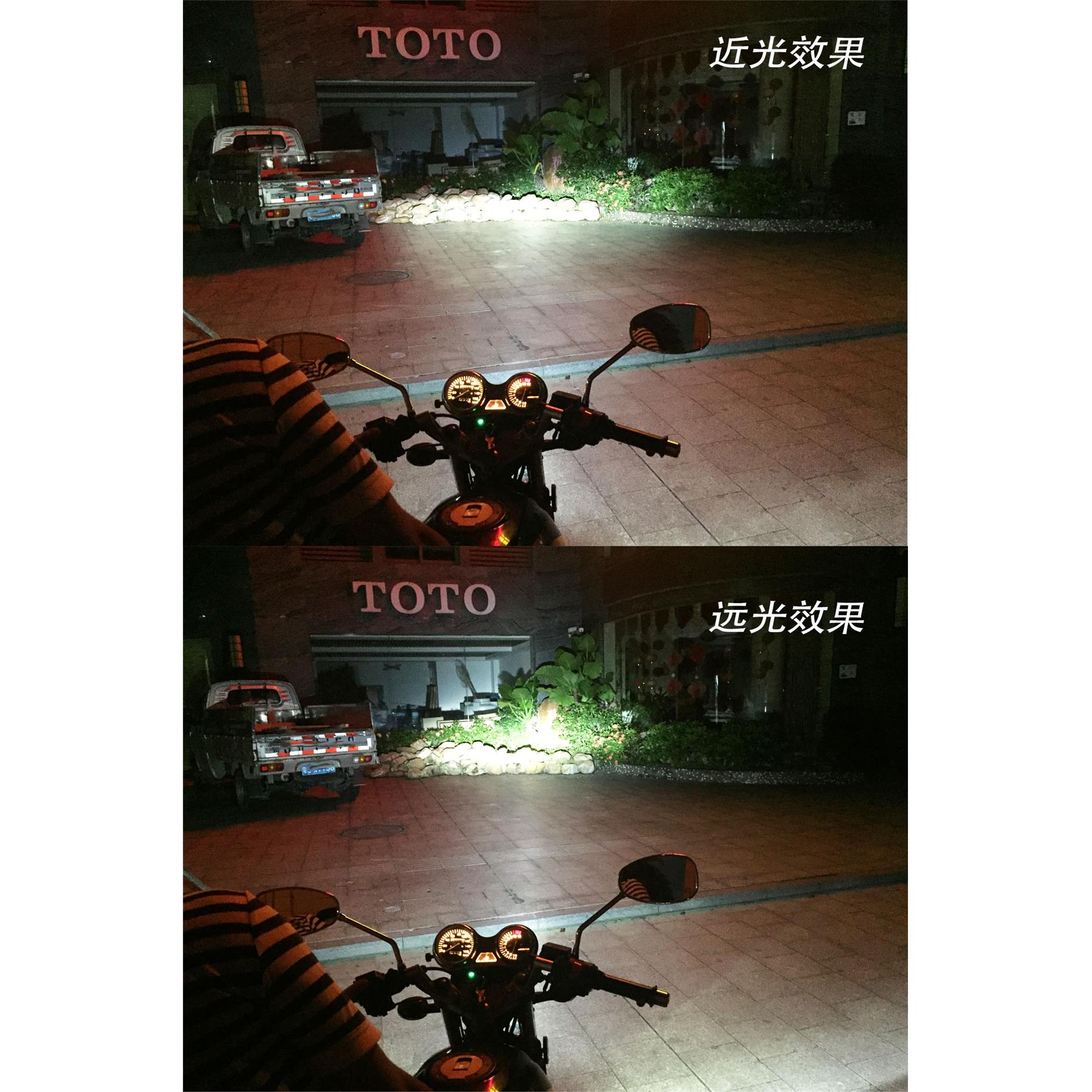 石栏摩托车疝气灯套装 35W氙气灯泡125踏板车改装电动车氙气大灯