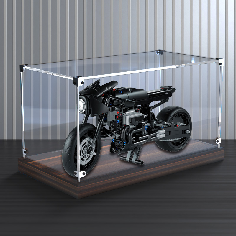 适用乐高42155蝙蝠侠摩托车 BATCYCLE积木模型亚克力罩木质展示盒