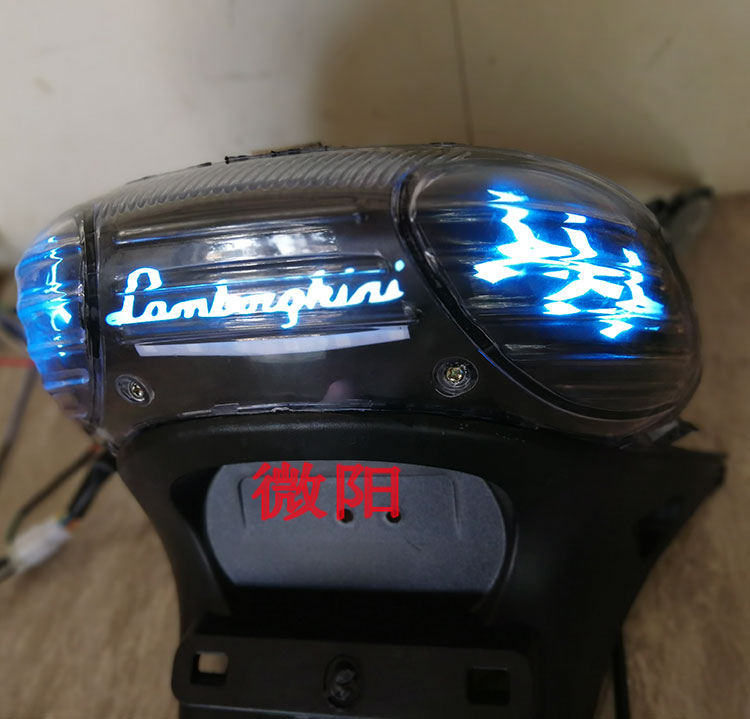 福喜巧格踏板摩托车尾灯天使恶魔眼LED转向灯改装转向灯兰博基尼