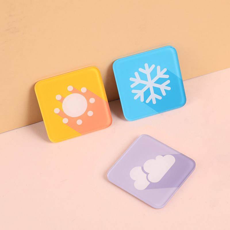 天气标识冰箱贴定制磁白力贴个性创意装饰磁帖可爱吸石铁板磁性贴