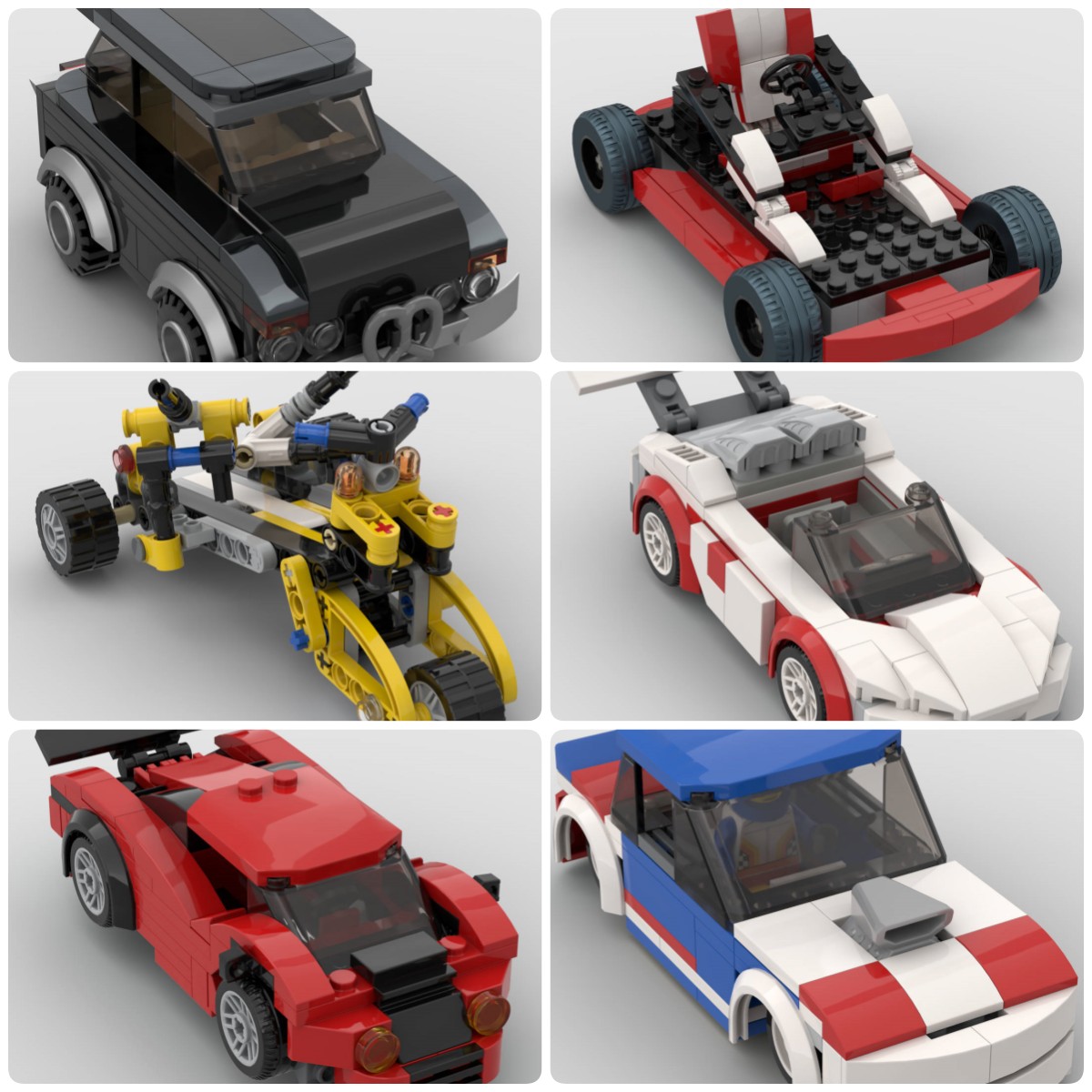 定制积木兼容乐高儿童玩具汽车超级跑车APA跑车雪橇摩托卡丁车