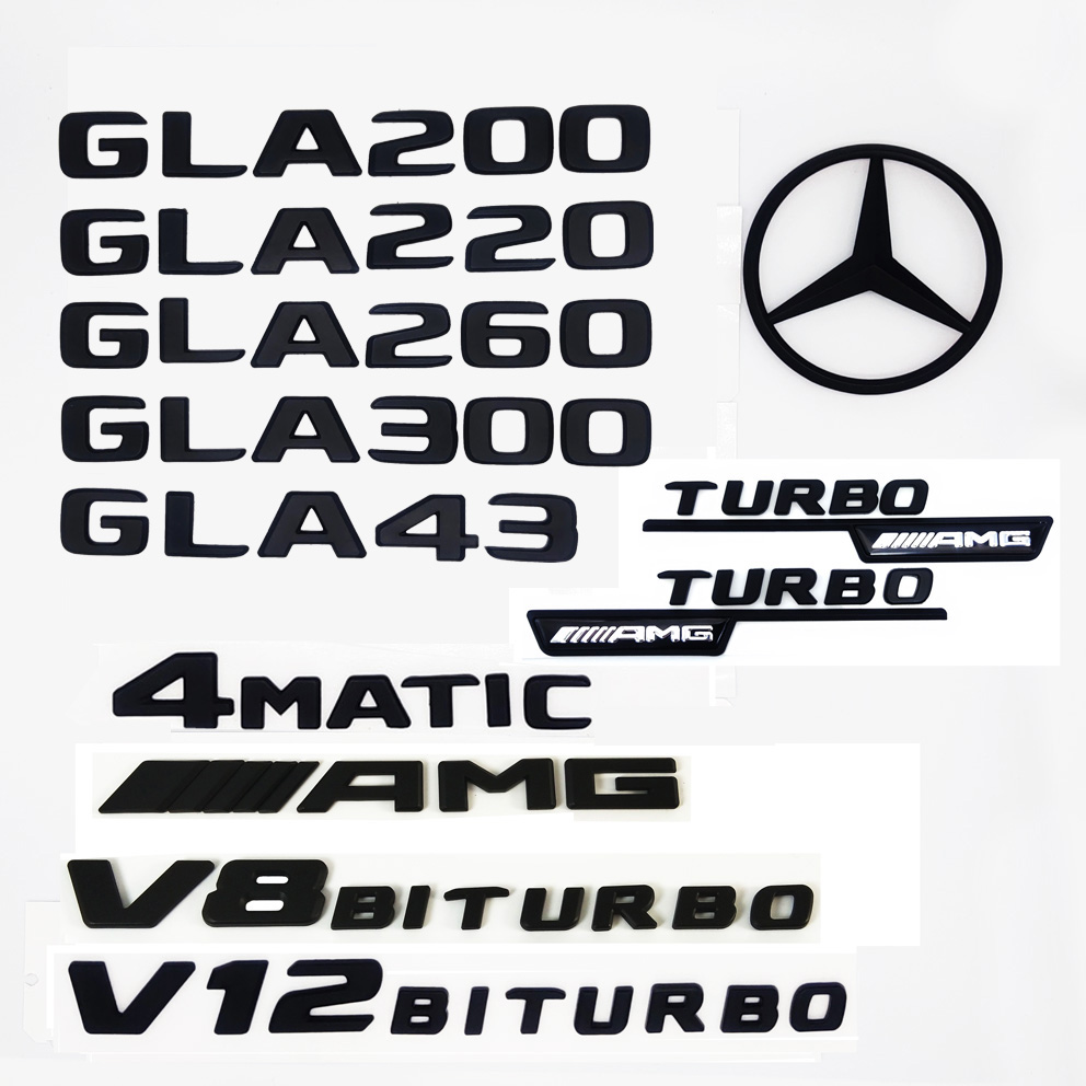 适用奔驰GLA200 gla220 260 300AMG 4matic黑色字标 字母排量尾标