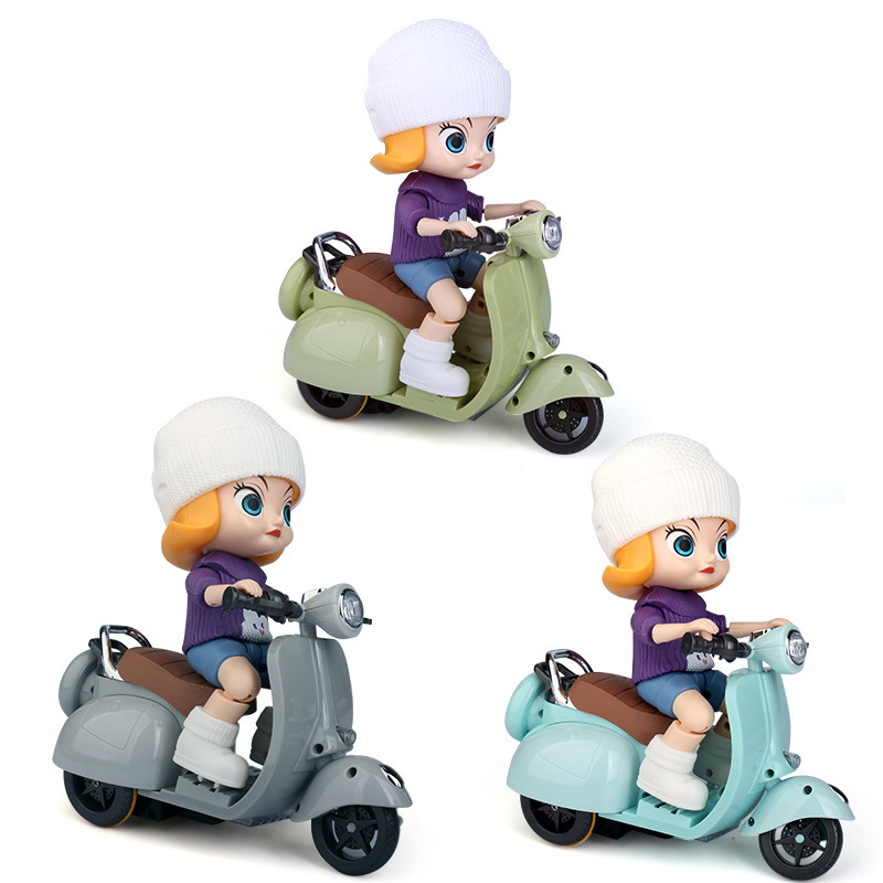抖音同款儿童电动电动玩具特技小女孩三轮车卡通小绵羊摩托车