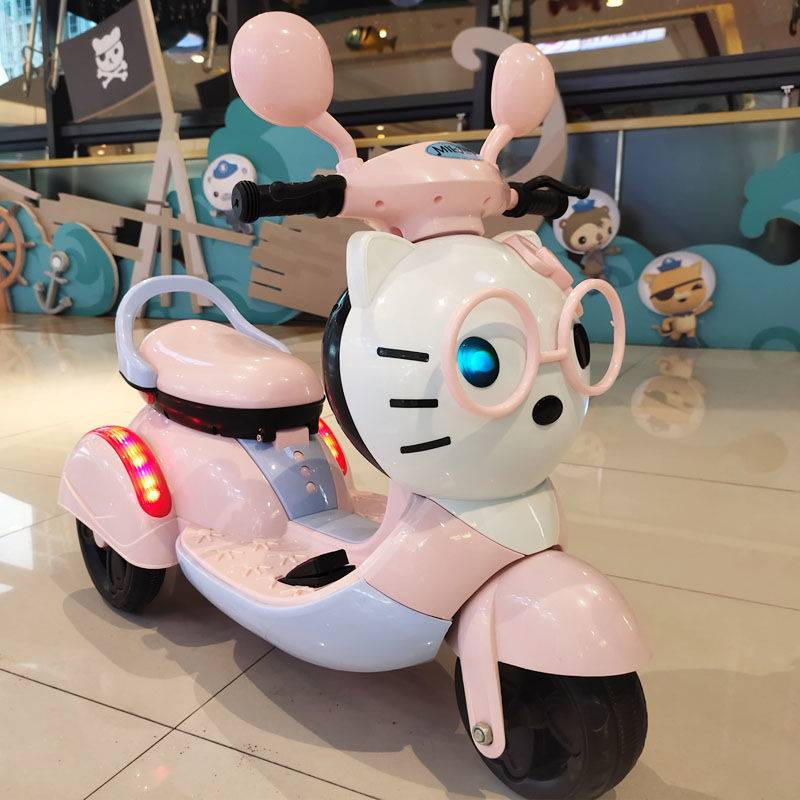儿童男女孩电动摩托车带遥控双驱玩具车可坐人充电动车2-6岁宝宝