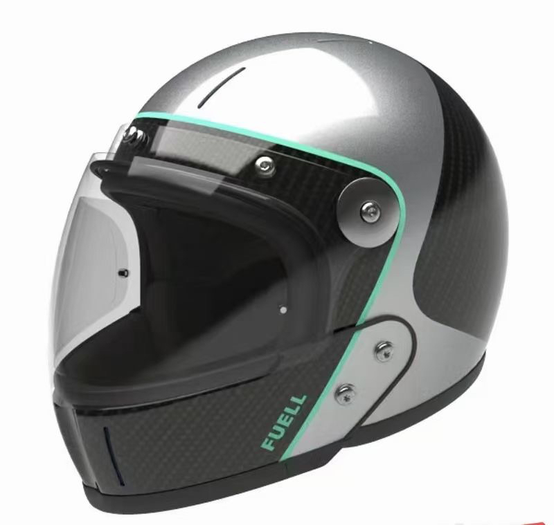 法国veldt全碳纤维复古头盔拿铁哈雷凯旋摩托车机车全盔组合半盔