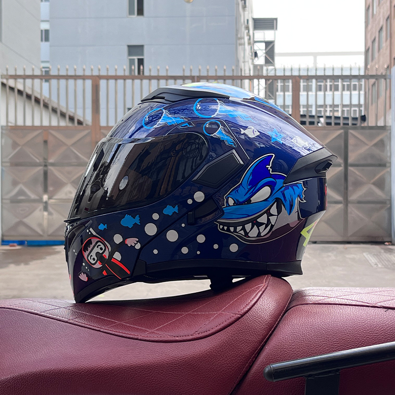 JIEKAI捷凯3c认证摩托车头盔男女机车全盔蓝牙揭面盔电动车安全帽