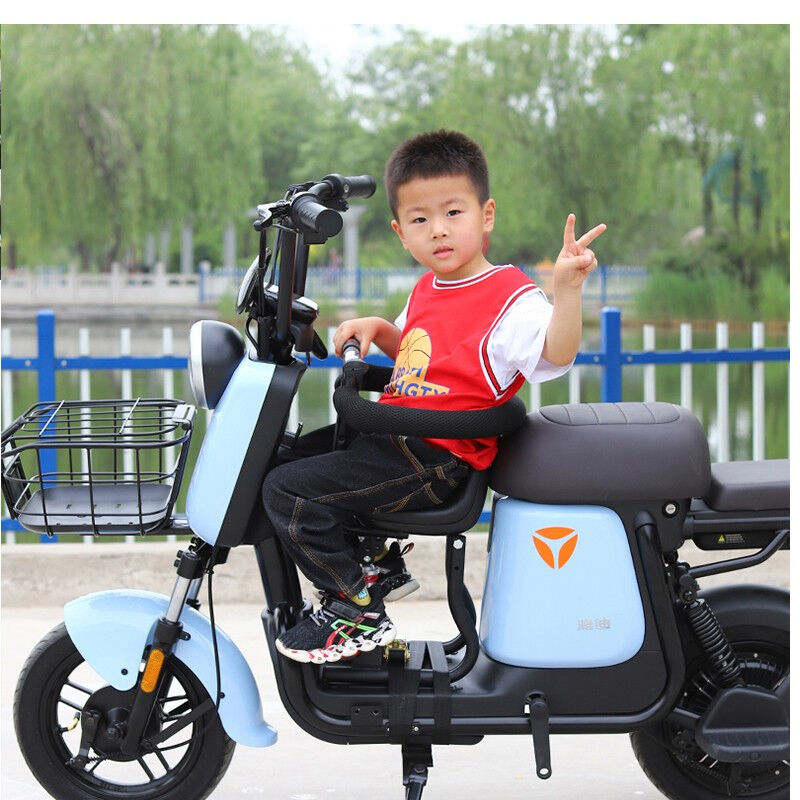电动摩托车儿童座椅前置电瓶车宝宝坐椅踏板车小孩婴儿坐凳子黑色