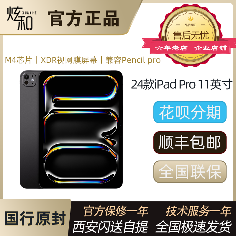 Apple/苹果 11 英寸 iPad Pro - 标准玻璃面板M4芯片2024平板电脑