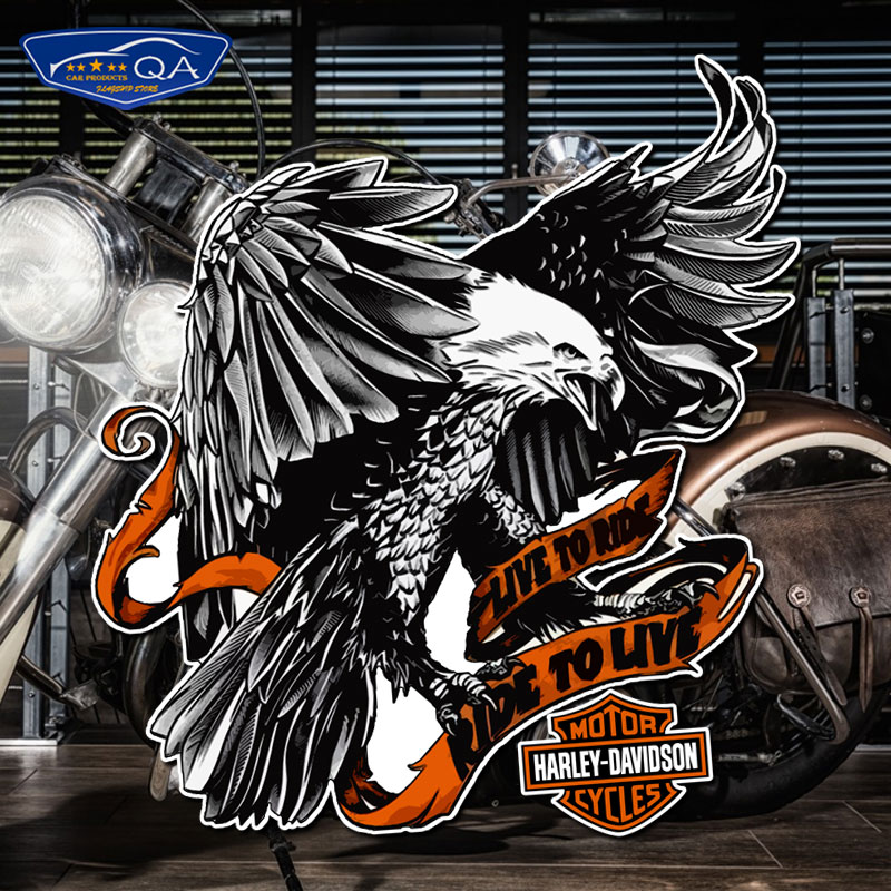 哈雷机车鹰头复古个性创意反光车贴摩托车身油箱盖划痕装饰贴