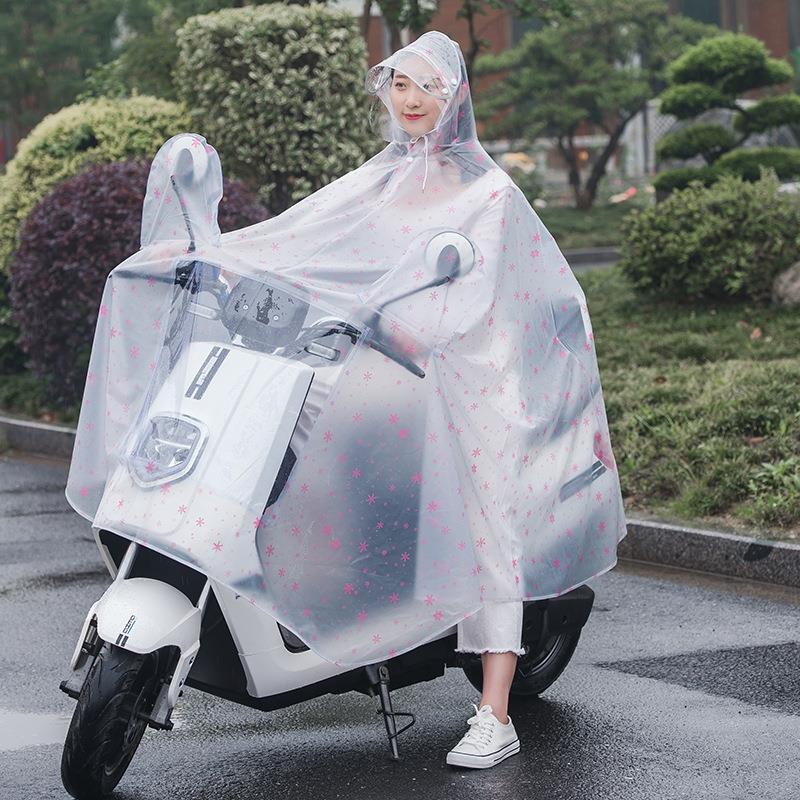 成人女式雨披台铃牛津布摩托透明学生小型电动车雨衣可爱三轮防水