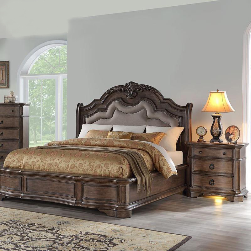 豪华美式实木床皇帝床别墅大户型双人床欧式复古床主卧床定制设计