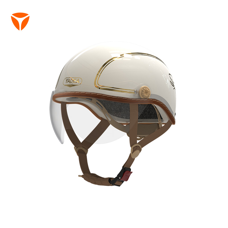 雅迪新国标3c认证电动摩托电瓶车复古头盔防晒冠能安全帽男女士