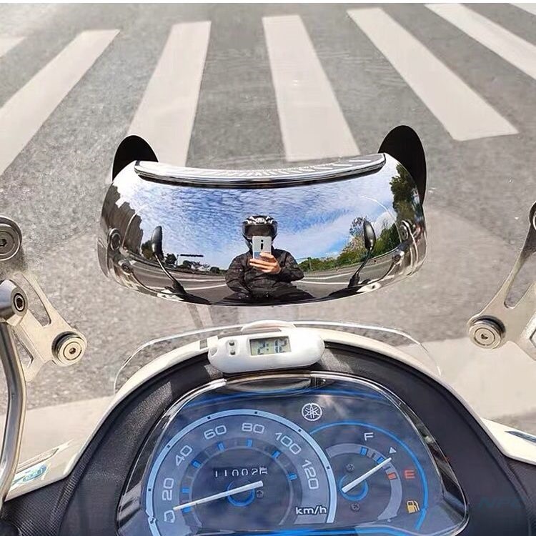 摩托车街跑车挡风玻璃广角全景后视镜辅助镜盲区镜反光镜爱玛绿源