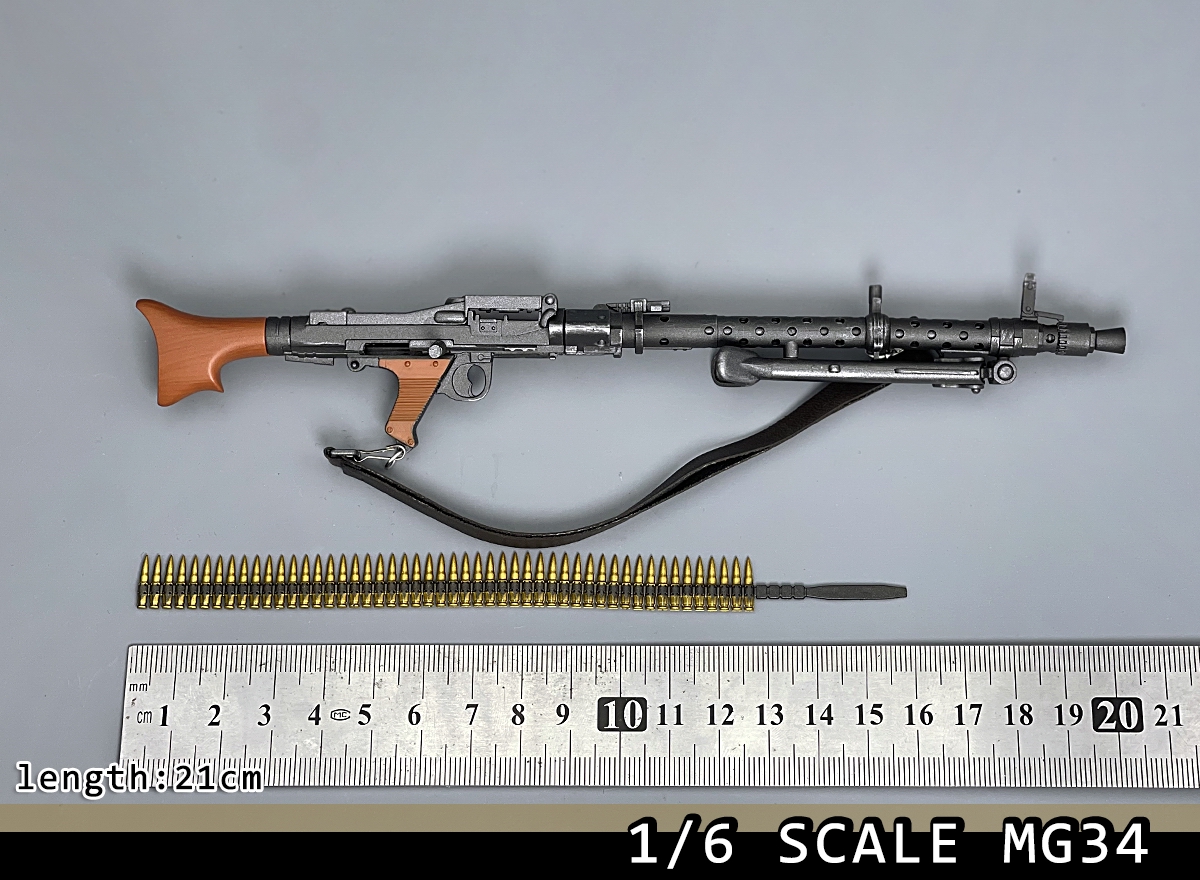 1/6 军事模型 二战 WWII 武器 MG34 通用 轻机枪 兵人 手办 威龙
