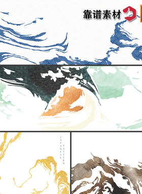 古典中国风日式大气禅意水墨线条艺术抽象装饰画AI矢量设计素材