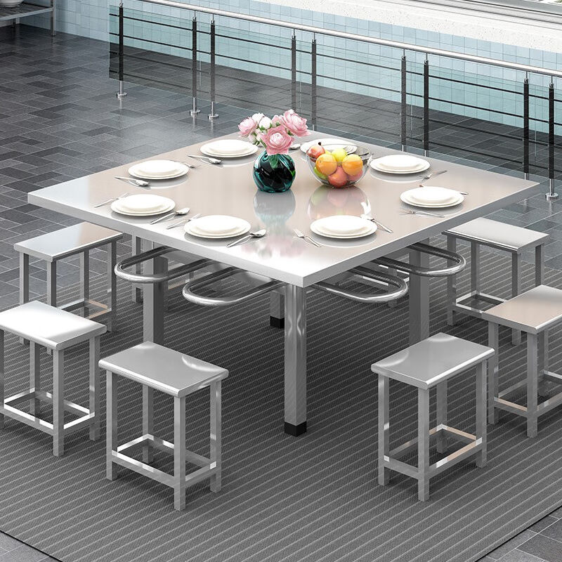 奈高不锈钢详见描述餐1桌职员椅学校可悬挂凳子食.堂餐桌-142X.42