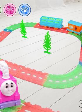 儿童轨道车玩具电动小火车反重力拼装云霄飞车DIY攀爬百变小孩