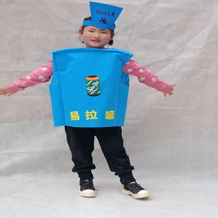 有害电池垃圾桶卡通人偶服装行走人偶表演道具易拉罐幼儿园演出服