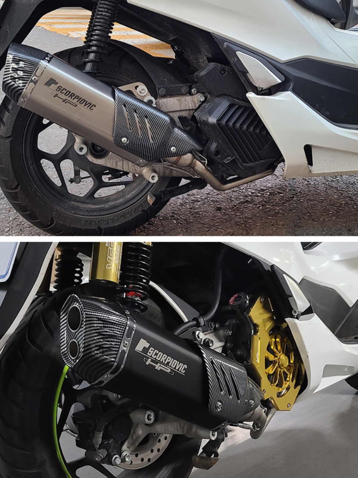适用于摩托车 PCX125 150摩托车排气管改装   烧蓝前段 21-22年款
