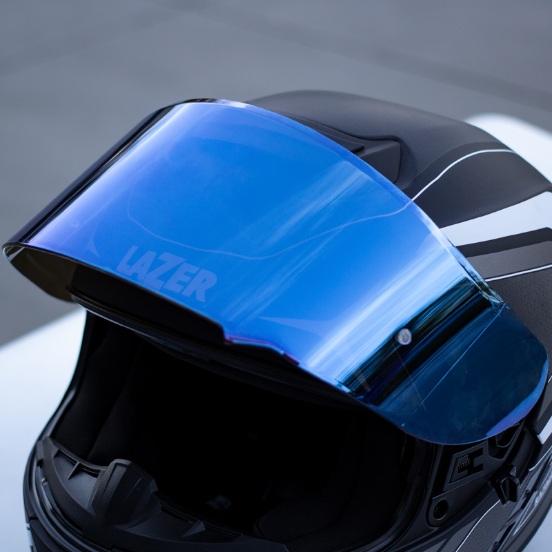 新品LAZER摩托车头盔镜片 全盔半盔 黑色 镀蓝 镀银 智能揭面透明
