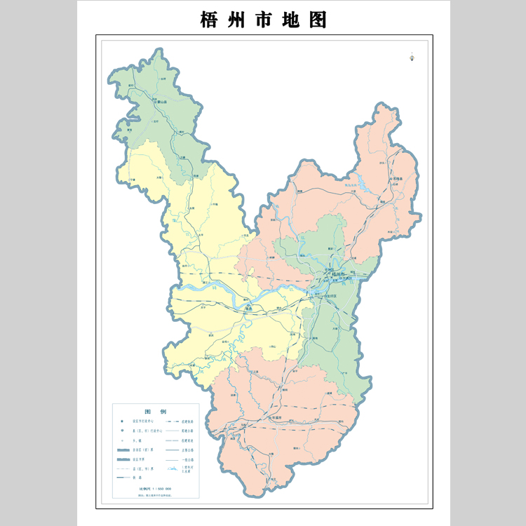 梧州市地图电子版设计素材文件