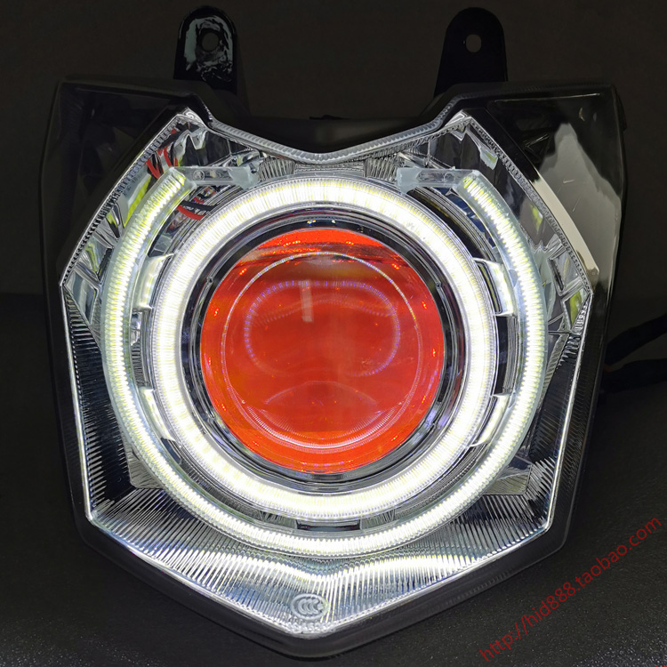 雅马哈天隼天剑150JYM125   摩托车LED双光透镜大灯 天使眼氙气灯